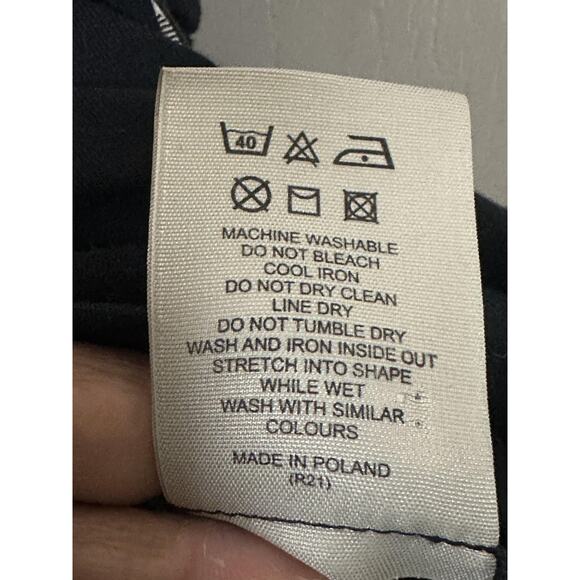 Burberry London Shirt Womens Large Black Puff Sleeve Side Button Check Trim - Picture 8 of 10